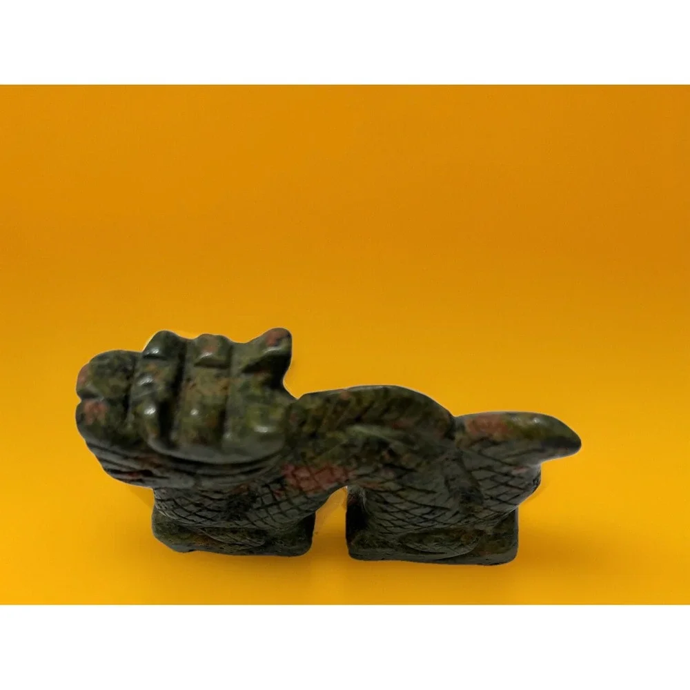 Unakite Feng Shui Stone Carved Animal Natural Rock Mineral Carving Green Pink‎ - Picture 6 of 9